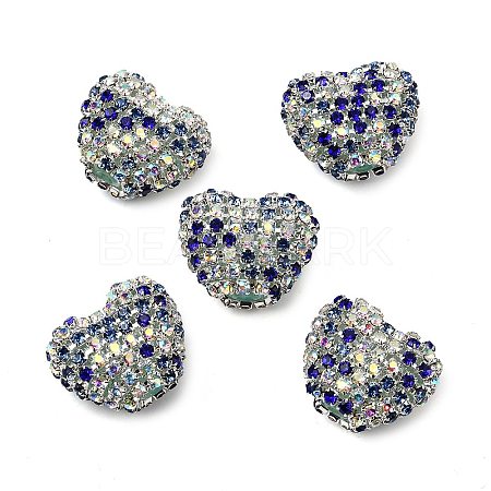 Sparkling Acrylic Heart Beads with Rhinestone Embellishment OACR-NH0001-02A-04-1