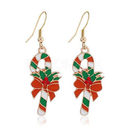 Christmas Theme Alloy Plastic Dangle Earrings FS-WG6FBD6-17-1