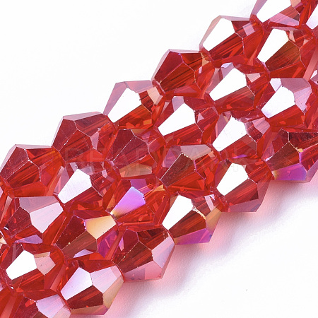 Electroplate Glass Beads Strands EGLA-Q118-8mm-B22-1