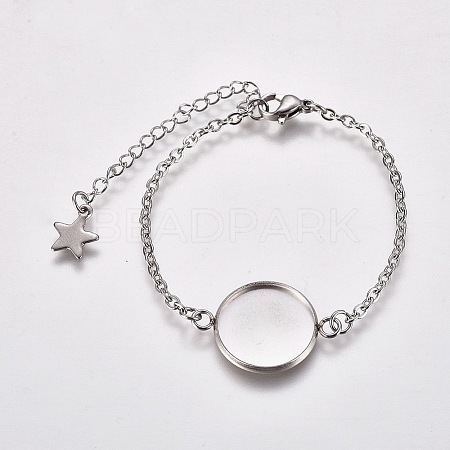 Tarnish Resistant 304 Stainless Steel Bracelet Making X-STAS-L248-006P-B-1
