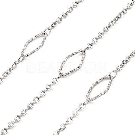 Tarnish Resistant Handmade 304 Stainless Steel Rhombus Link Chains CHS-G025-02P-1
