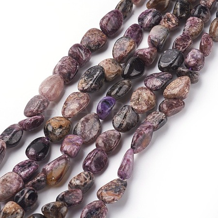 Natural Charoite Beads Strands X-G-E483-56-1