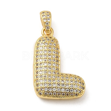 Brass Micro Pave Cubic Zirconia Pendants KK-E061-03G-12-1
