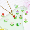 10Pcs Glass Pendants PALLOY-YW00040-01-4