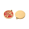 Ion Plating(IP) 304 Stainless Steel Red Enamel Charms STAS-M102-62G-2