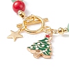 Christmas Tree & Star Alloy Enamel Charm Bracelet BJEW-TA00154-4