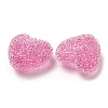 Drusy Heart Resin Rhinestone Beads RESI-C038-01D-2