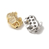 Brass Cubic Zirconia Beads ZIRC-F001-148-2