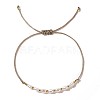 Mother's Day Brass & Plastic Imitation Pearl Beads Braided Bracelets LS-SK3516-15-1