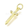 Brass Micro Pave Cubic Zirconia Pendants KK-V007-17G-2