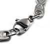 304 Stainless Steel Oval with Heart Link Chain Bracelet BJEW-Z023-14P-3