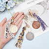 WADORN 3Pcs 3 Colors PU Leather Tassel Big Pendant Decorations with Wooden Mama Charm HJEW-WR0001-03-4