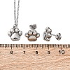 Dog Paw Print 304 Stainless Steel Pendant Necklaces & Bracelets & Stud Earrings Sets for Women SJEW-C004-20P-6