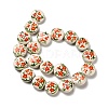 Flower Theme Printed Handmade Porcelain Beads LAMP-D303-06C-03-2