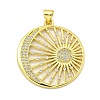 Rack Plating Brass Micro Pave Clear Cubic Zirconia Pendants KK-B091-35G-1
