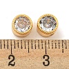 Brass Micro Pave Clear Cubic Zirconia European Beads KK-P275-26G-3