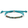 4MM Round Synthetic African Turquoise(Jasper) Beaded Faux Suede Cord Slider Bracelets for Women WG432D6-04-2