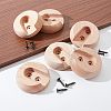 12 Sets Beech Wood Closet Pole Socket FIND-CA0004-90-4