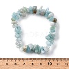 Unisex Chip Natural Aquamarine Beaded Stretch Bracelets X-BJEW-S143-33-5