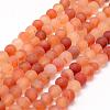 Frosted Natural Carnelian Beads Strands G-F372-6mm-1