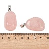 Natural Rose Quartz Tumbled Stone Pendants GG-K002-06A-3
