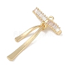 Brass Micro Pave Clear Cubic Zirconia Pendants KK-Z065-02G-2
