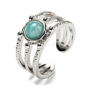 Natural Amazonite Adjustable Rings RJEW-K269-10P-05-2