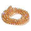Transparent Electroplate Glass Beads Strands GLAA-F029-4mm-D18-2