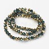 Electroplate Transparent Glass Beads Strands EGLA-A034-T6mm-O10-2