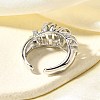 Brass Micro Pave Clear Cubic Zirconia Cuff Rings for Women RJEW-Q008-04P-5