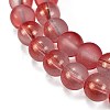 Frosted Transparent Glass Bead Strands X1-GLAA-P065-8mm-06-4