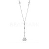 SHEGRACE Rhodium Plated 925 Sterling Silver Y-Shape Necklace JN647A-1