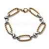 304 Stainless Steel Oval Link Chain Bracelets for Women BJEW-D377-01D-4