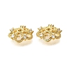 Flower Brass Clear Cubic Zirconia Bead Caps KK-V008-05G-2