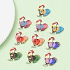 10Pcs 5 Colors Alloy Enamel Pandants ENAM-YW0003-60-2