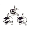 Natural Amethyst Kitten Pendants G-J386-C17-20-1