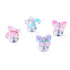 4Pcs 4 Colors Plastic Butterfly Shaped Toilet Tank Button AJEW-TA0003-57-2