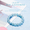 SUNNYCLUE Natural Aquamarine Round Beads Stretch Bracelets BJEW-PH0001-10mm-19-3