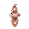 Retro Natural Goldstone Pendants PW-WG7292F-03-1