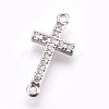 Brass Micro Pave Cubic Zirconia Links ZIRC-E152-43P-RS-1