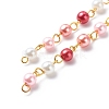 Handmade Glass Pearl Round Beaded Chains AJEW-SZ0002-40F-2