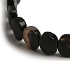 Dyed & Heated Natural Agate Oval Beaded Stretch Bracelet G-E010-01-26-2