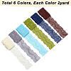 Gorgecraft 12 Yards 6 Colors Polyester Elastic Lace Trim SRIB-GF0001-20A-2