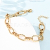 304 Stainless Steel Oval Link Chains Bracelets for Women BJEW-G780-05G-3