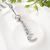 Alloy Crystal Rhinestone Dangle Curved Barbell Belly Rings AJEW-R007-04P-02-2