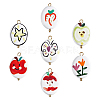 7Pcs Handmade Porcelain Pendants PALLOY-PH01944-1