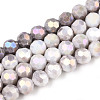 Anti-Tarnish Electroplate Glass Beads Strands EGLA-T021-8mm-15-01-1