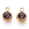 201 Stainless Steel Rhinestone Charms X-STAS-S068-06G-2