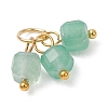 18Pcs 6 Colors Natural Flower Amazonite & White Jade & Green Aventurine & Tiger Eye Pendants PALLOY-JF05160-4