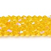 Transparent Electroplate Glass Beads Strands GLAA-F029-3mm-D22-1